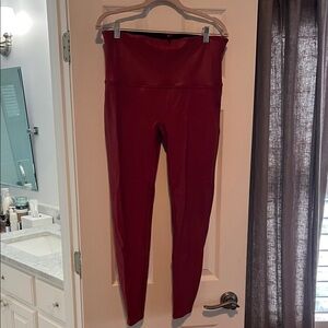 Women's Red High-Waisted Leggings
